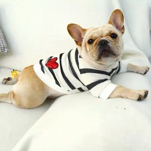 Pet Clothes Cat Dog Sweater Shirt Striped Medium